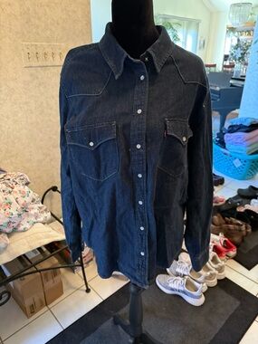 Levi's Dark Indigo Denim Button-Down Shirt